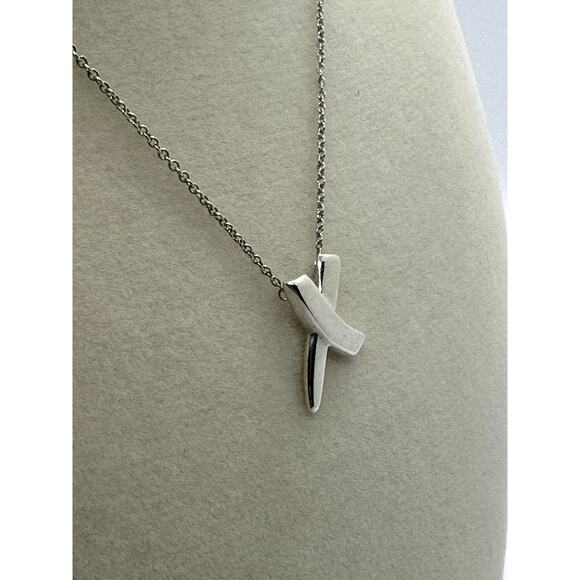 TIFFANY Paloma Picasso's Graffiti X pendant necklace EUC with Box & ribbon - Picture 2 of 9